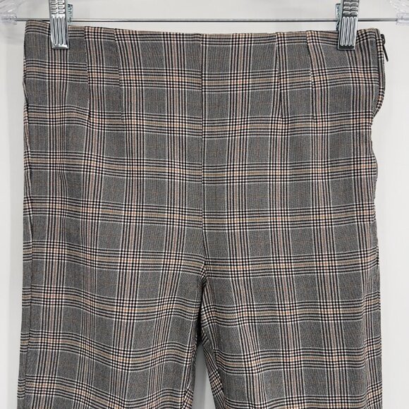 ZARA Plaid Slim Fit Trousers - Size M (US), High-Rise, Side Zip - Picture 2 of 10